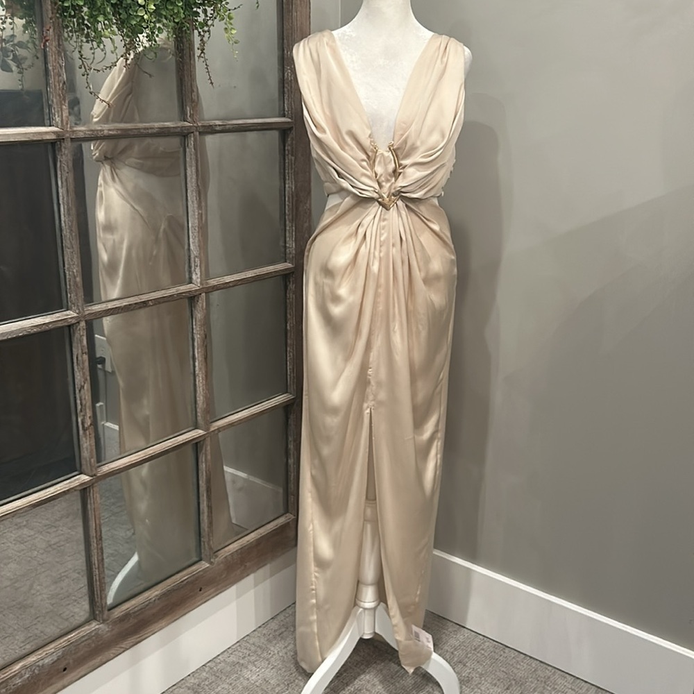 ASOS design satin plunge front maxi US 10